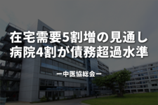 在宅需要5割増の見通し、病院4割が債務超過水準｜中医協総会