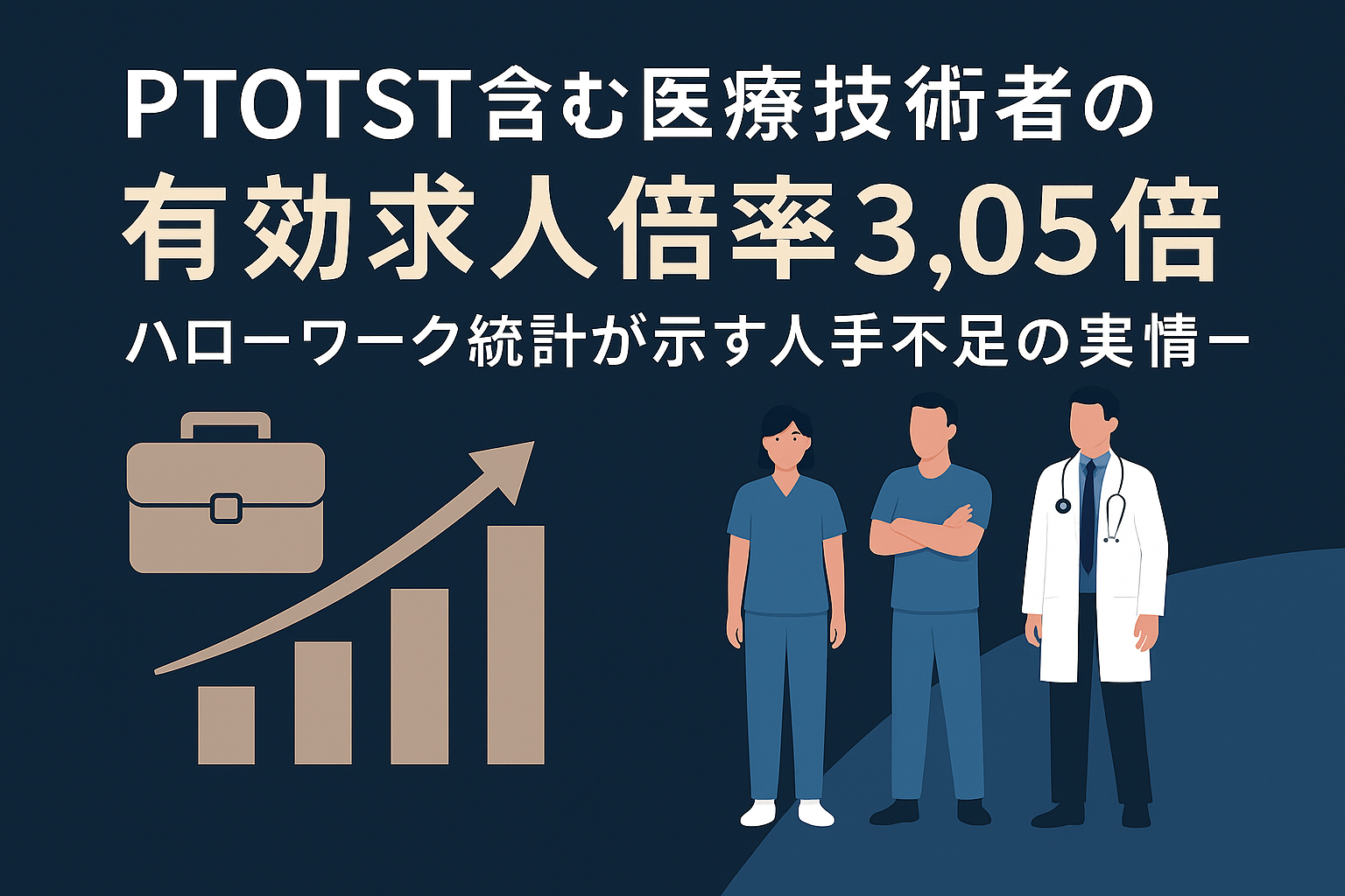 PTOTST含む医療技術者の有効求人倍率3.05倍ーハローワーク統計が示す人手不足の実情