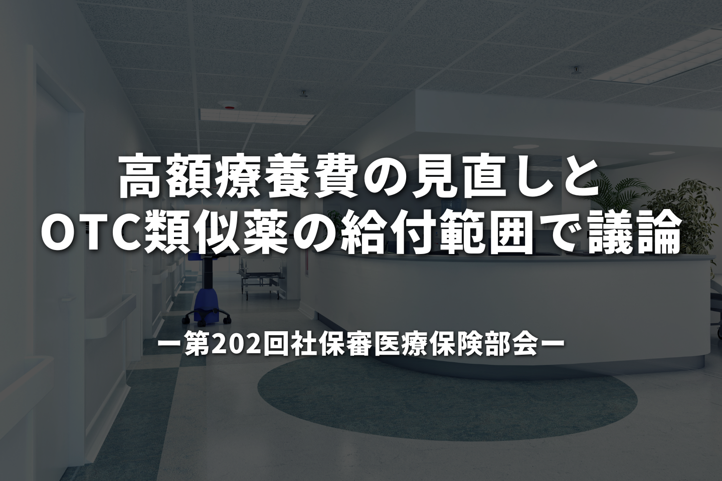 高額療養費の見直しとOTC類似薬の給付範囲で議論―第202回社保審医療保険部会