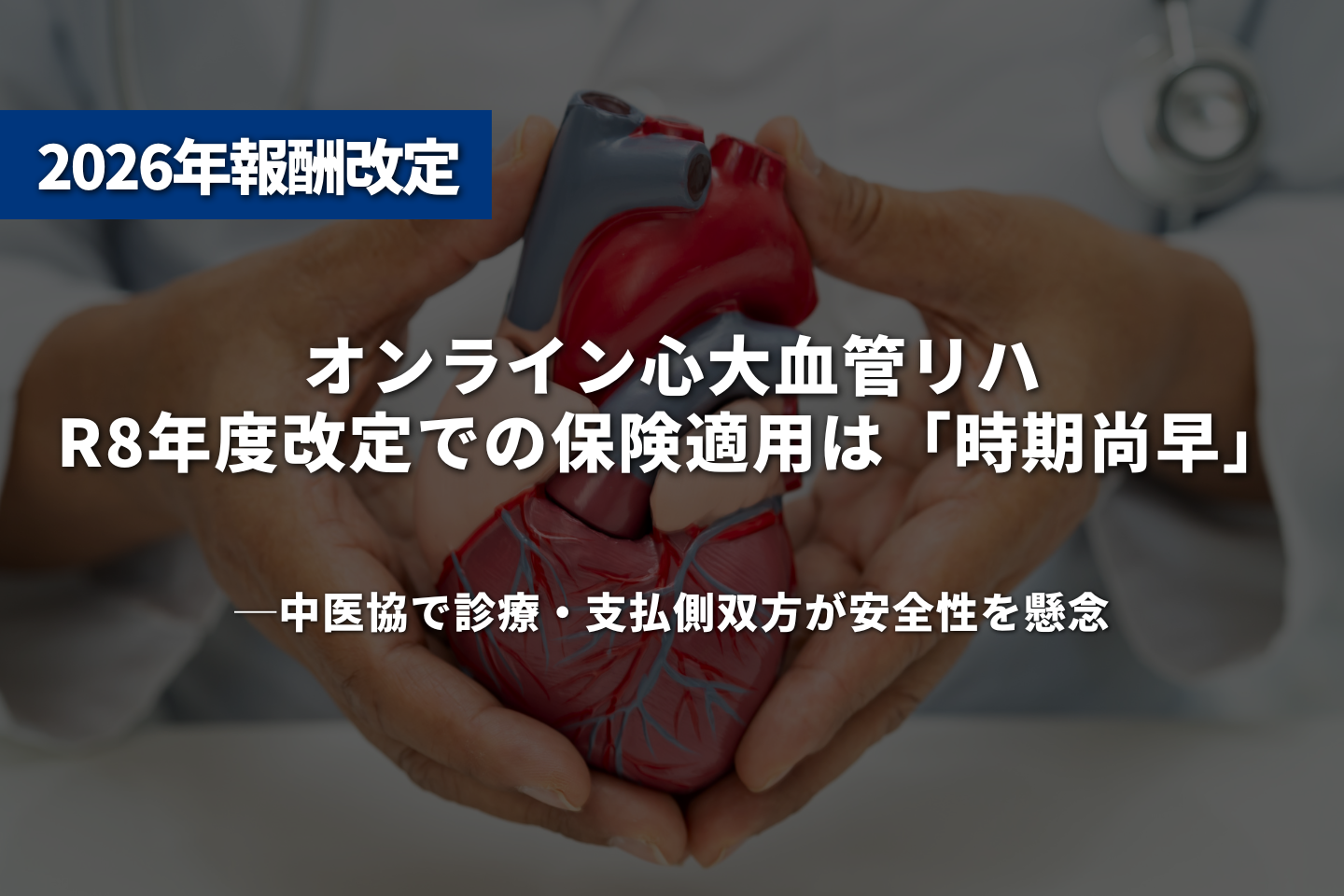 オンライン心大血管リハビリ、2026年度改定での保険適用は「時期尚早」──中医協で診療・支払側双方が安全性を懸念