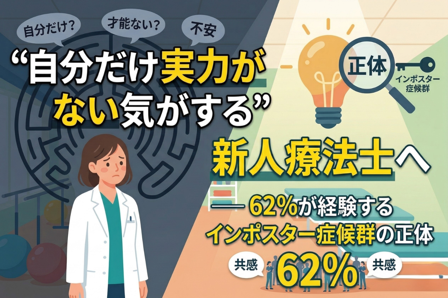 「自分だけ実力がない気がする」新人療法士へ ── 62%が経験するインポスター症候群の正体