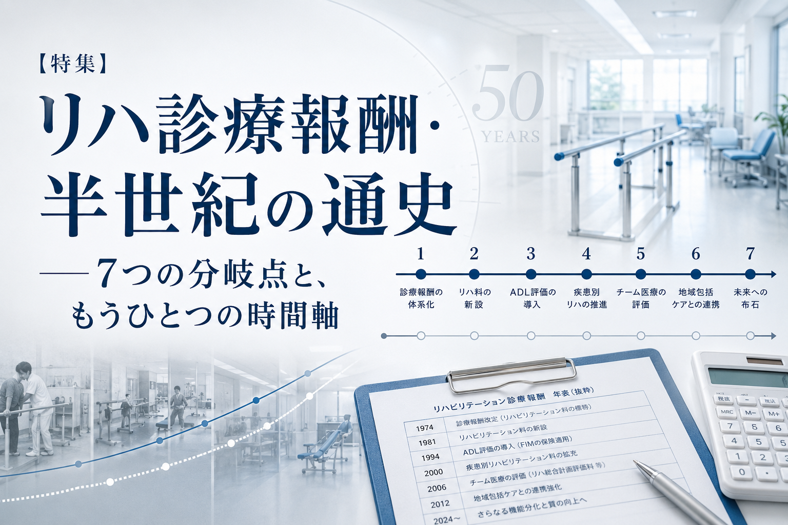【特集】リハ診療報酬・半世紀の通史──7つの分岐点と、もうひとつの時間軸