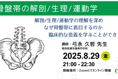 オンライン開催　骨盤帯の解剖/生理/運動学