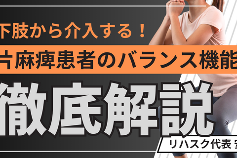【対面セミナー/リハスク会員優待】 エビデンスに基づいた片麻痺患者に対するバランス機能へ下肢からの介入in東京