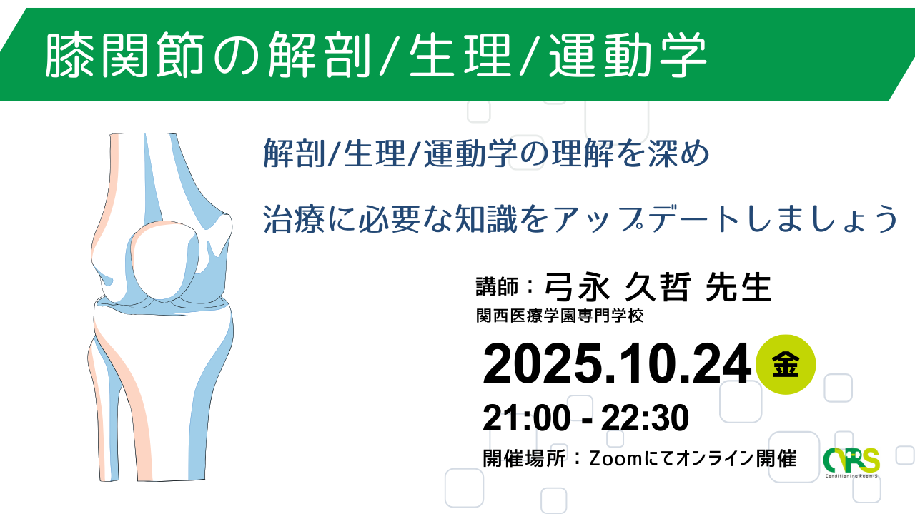オンライン開催　膝関節の解剖/生理/運動学