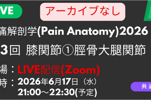 疼痛解剖学2026<LIVE配信>膝関節_脛骨大腿関節周囲の神経触診